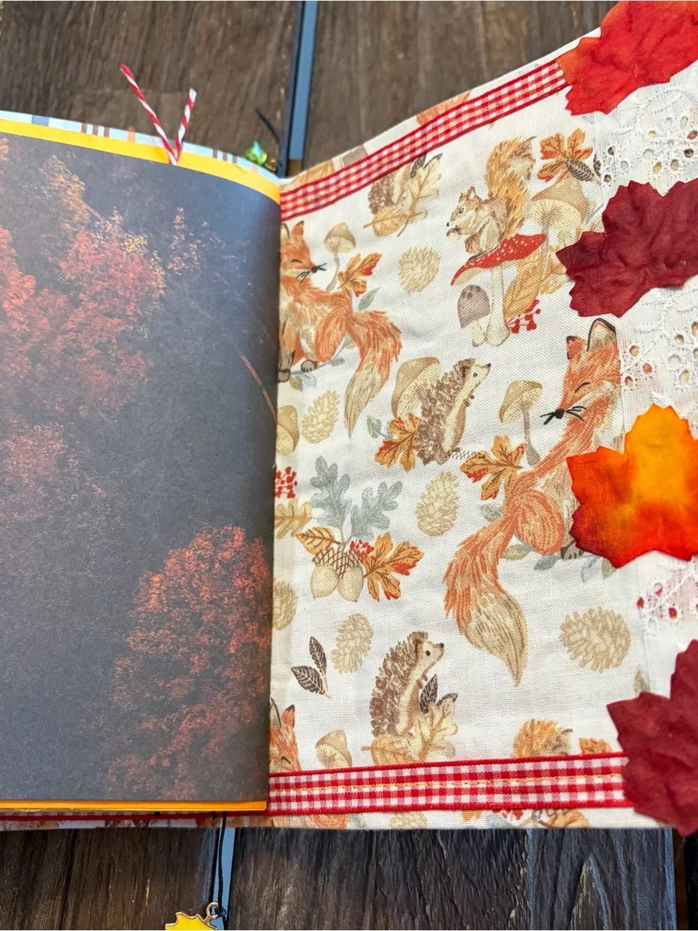 Fall Autumn Junk Journal Thanksgiving Leaves Gratitude Softcover Decorated 3 Sig